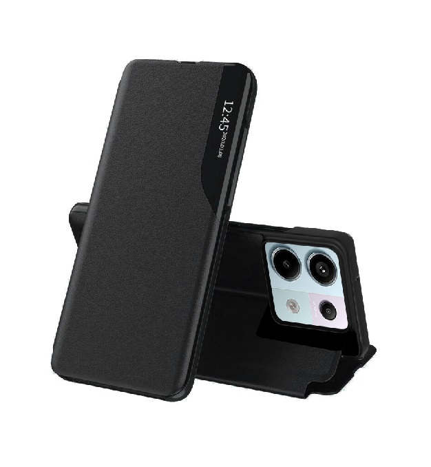 Levně Pouzdro TopQ Xiaomi Redmi Note 13 Pro 5G Smart View knížkové černé 121183 (kryt neboli obal na mobil Xiaomi Redmi Note 13 Pro 5G)