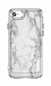 Zadní pevný kryt STYLE na iPhone SE 2020 Mramor bílý