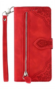 Knížkové pouzdro na Xiaomi Redmi Note 13 Pro se zipem červené