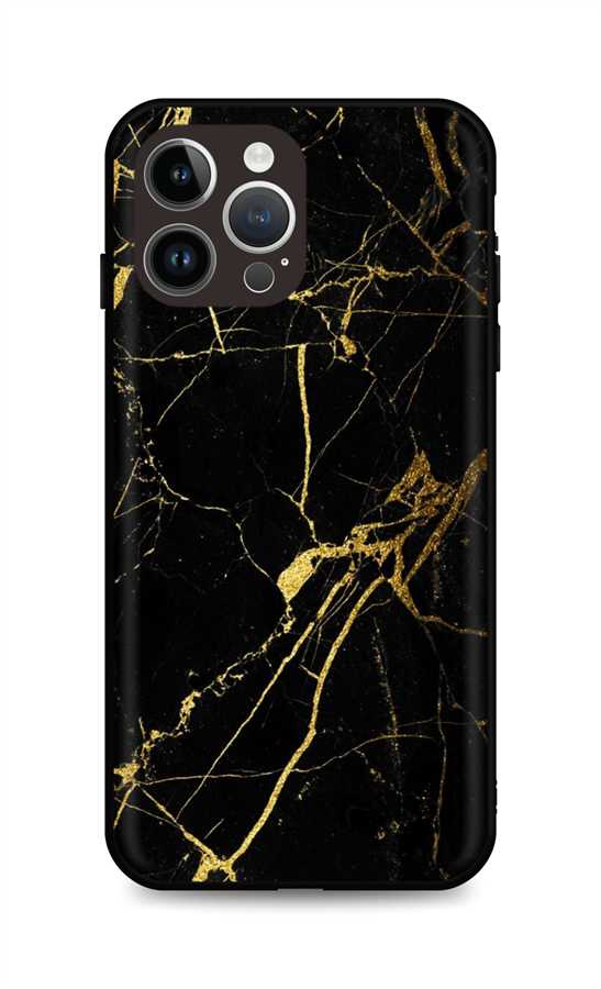 Levně Kryt TopQ LUXURY iPhone 15 Pro pevný Marble černo-zlatý 111296 (pouzdro neboli obal na mobil iPhone 15 Pro)
