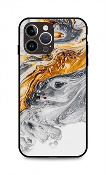 Zadní pevný kryt LUXURY na iPhone 15 Pro Marble šedo-zlatý