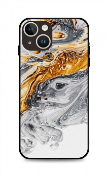Zadní pevný kryt LUXURY na iPhone 15 Marble šedo-zlatý