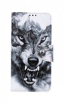 Knížkové pouzdro na Honor 90 Lite 5G Černobílý vlk