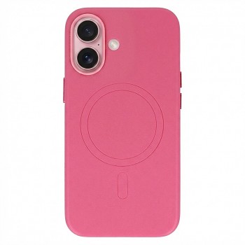 Zadní kryt MagSafe Leather pro iPhone 16 Pink