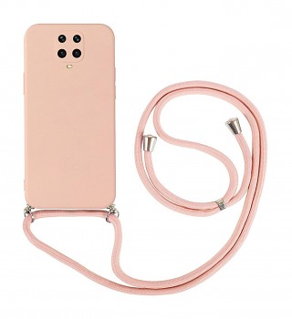 Zadní kryt na Xiaomi Redmi Note 9 Pro růžový se šňůrkou