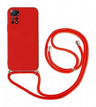 Zadní kryt na Xiaomi Redmi Note 11 Pro červený se šňůrkou