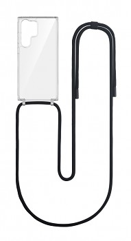 Zadní kryt Simple na Samsung S23 Ultra s černou šňůrkou průhledný