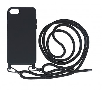 Zadní kryt Simple na iPhone SE 2020 černý se šňůrkou