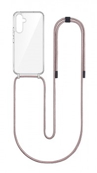 Zadní kryt Simple na Samsung A54 5G s růžovou šňůrkou průhledný