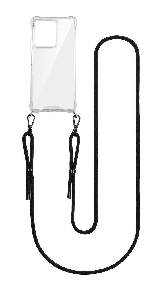 Zadní kryt Armor na Xiaomi Redmi Note 12 s černou šňůrkou průhledný
