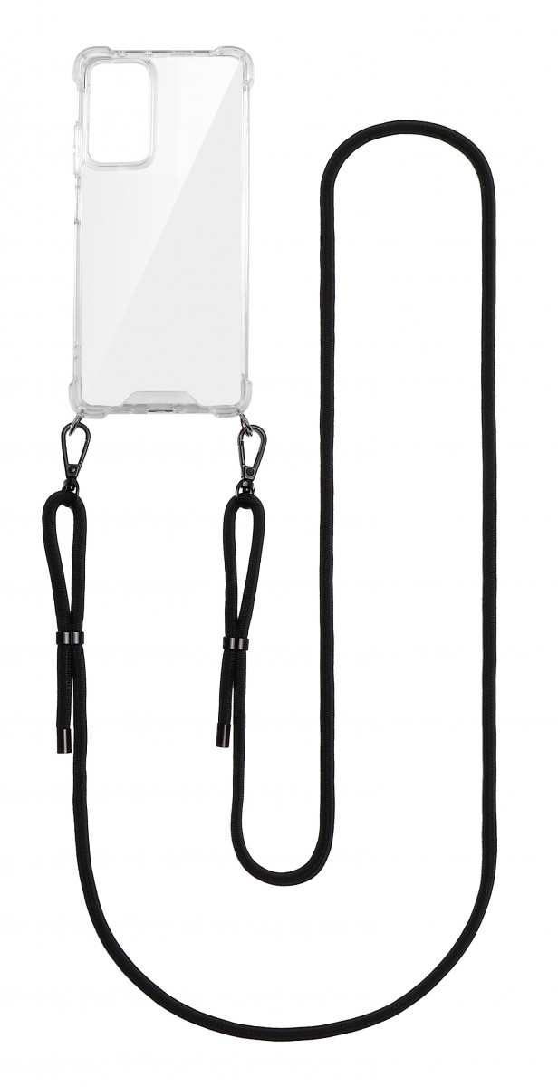 Zadní kryt Armor na Xiaomi Redmi Note 12S s černou šňůrkou průhledný