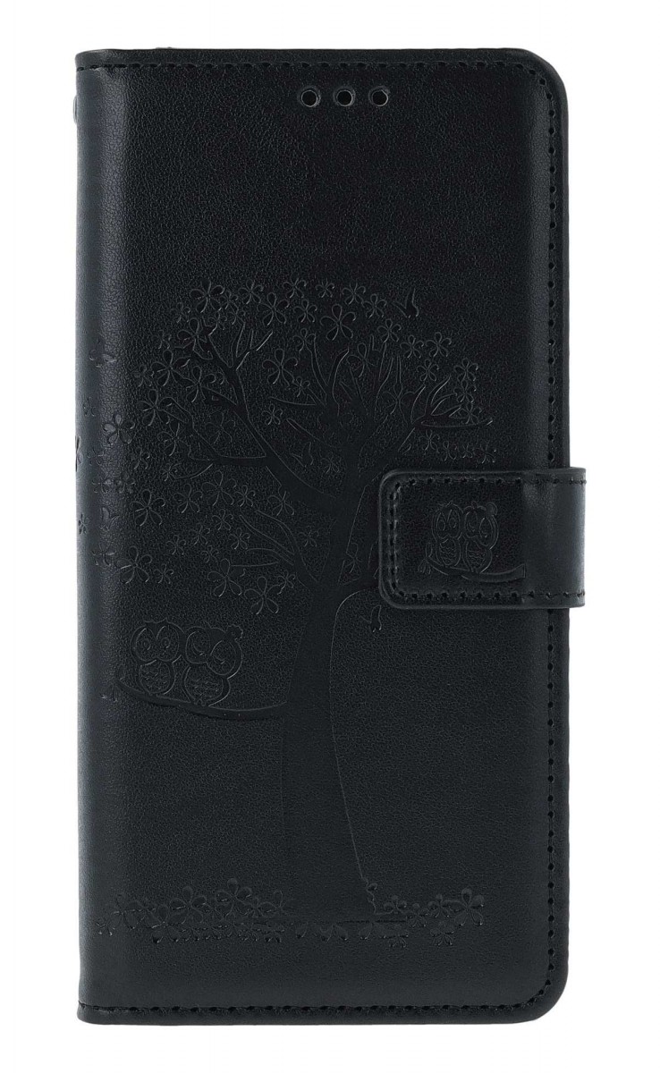 Levně Pouzdro TopQ Xiaomi Redmi Note 13 knížkové Černý strom sovičky 131464 (kryt neboli obal na mobil Xiaomi Redmi Note 13)