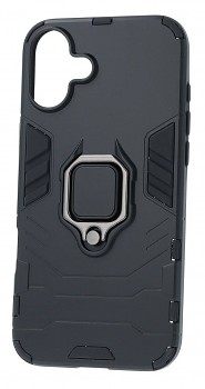 Ultra odolný zadní kryt pro iPhone 16 černý s prstenem