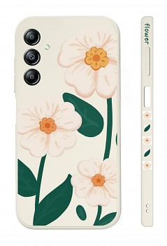 Zadní kryt Design na Samsung A14 Bílé květy 