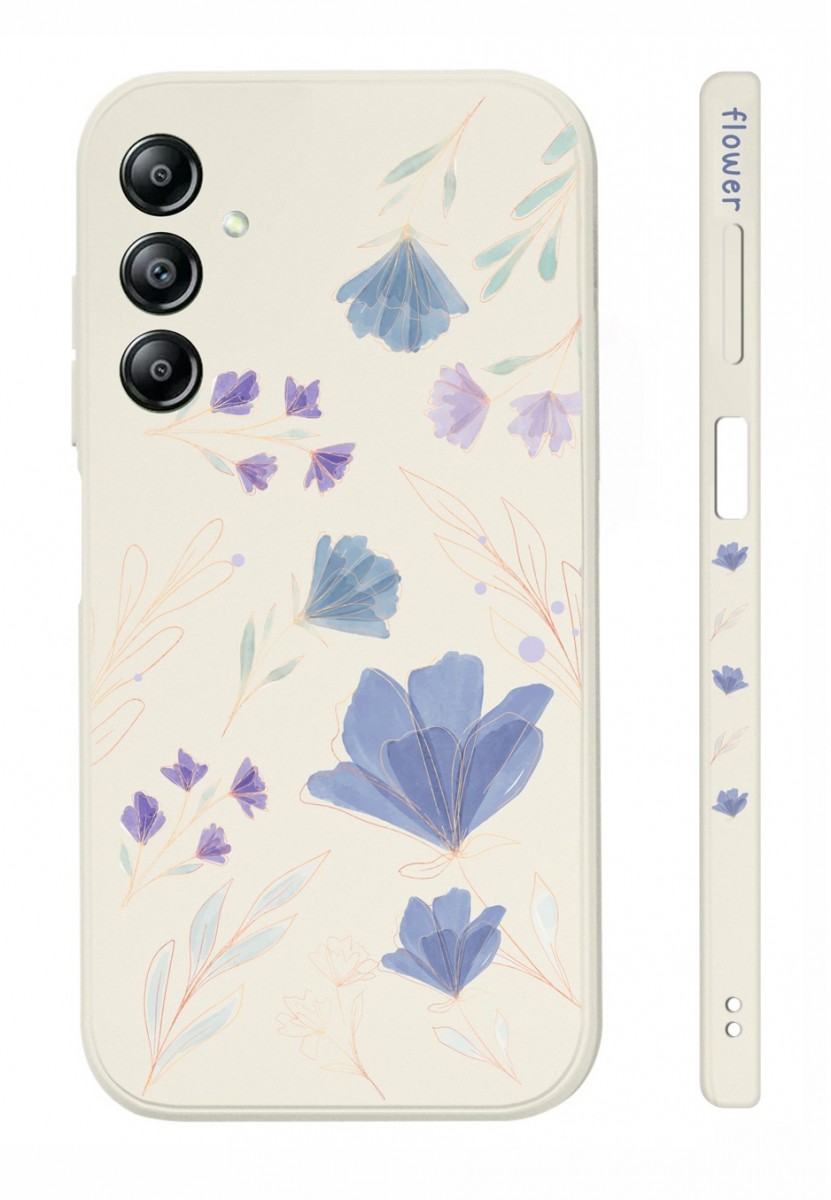 Kryt TopQ Design Samsung A14 Modré kvítky 121532
