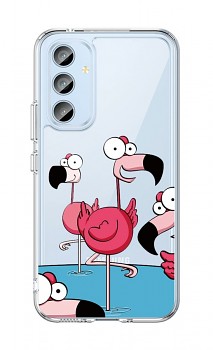 Zadní pevný kryt Image na Samsung A54 5G Cartoon Flamingos