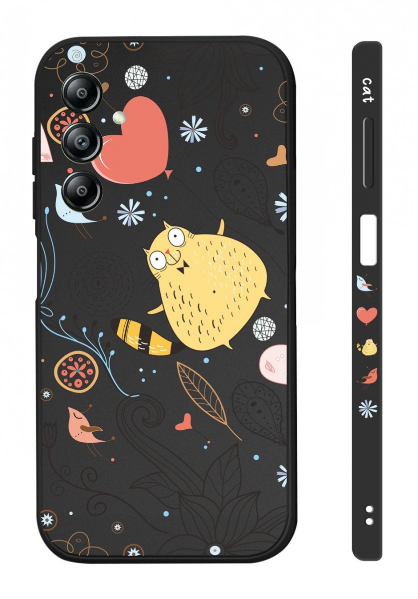 Kryt TopQ Design Samsung A14 Kočička černý 121553