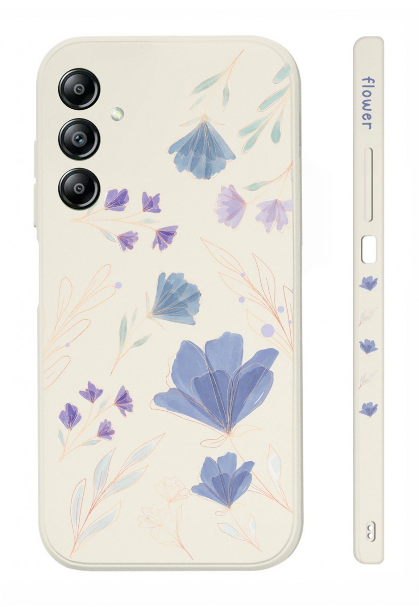 Zadní kryt Design na Samsung A34 Modré kvítky