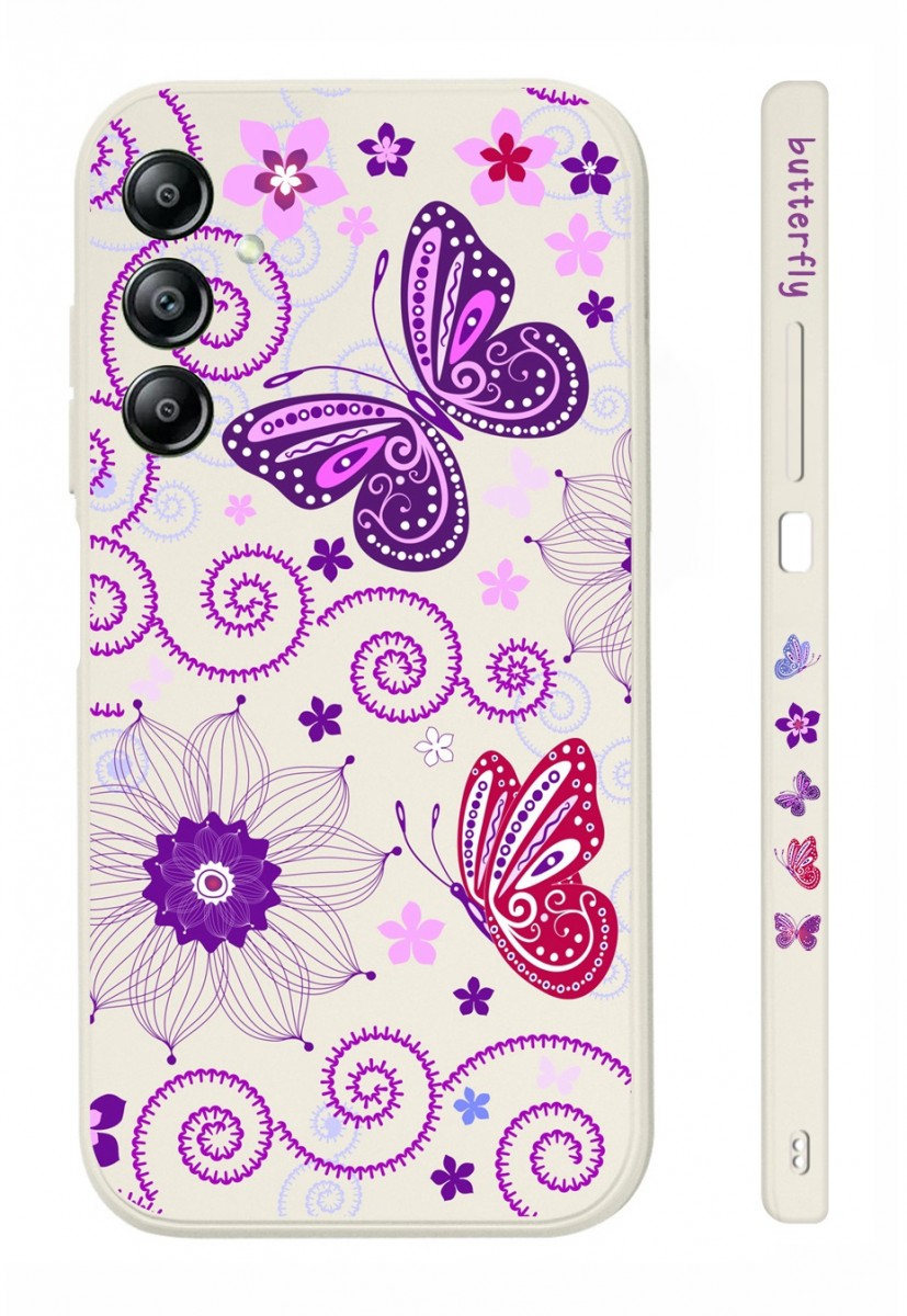Levně Kryt TopQ Design Samsung A34 Fialoví motýlci 121564 (pouzdro neboli obal na mobil Samsung A34)