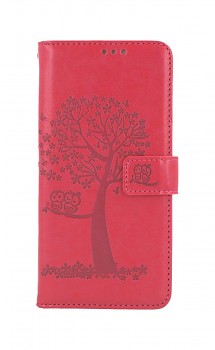 Knížkové pouzdro na Realme 9i Tmavě růžový strom sovičky