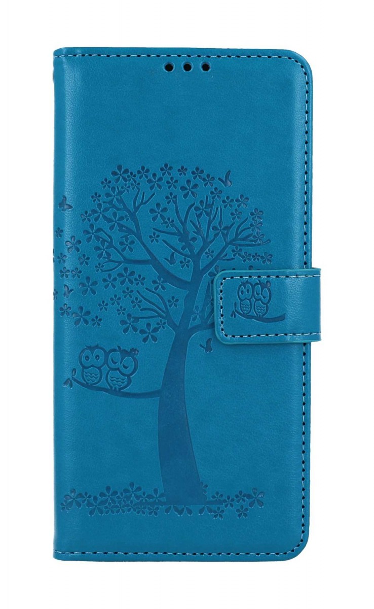 Levně Pouzdro TopQ Xiaomi Redmi Note 12 knížkové Tyrkysový strom sovičky 111679 (obal neboli kryt na mobil Xiaomi Redmi Note 12)