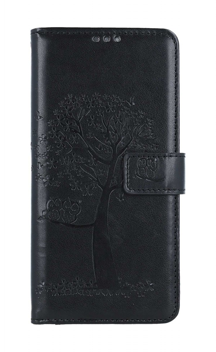 Levně Pouzdro TopQ Xiaomi Redmi Note 12 knížkové Černý strom sovičky 111685 (obal neboli kryt na mobil Xiaomi Redmi Note 12)