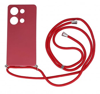 Zadní kryt na Xiaomi Redmi Note 13 Pro červený se šňůrkou