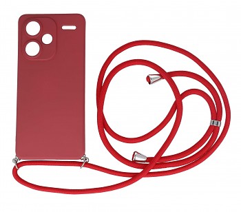 Zadní kryt na Xiaomi Redmi Note 13 Pro+ 5G červený se šňůrkou