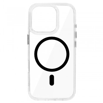 Zadní kryt Glossy Magsafe Clear iPhone 15 Pro Max black