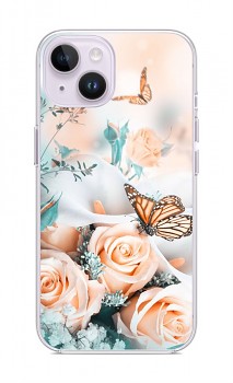 Zadní kryt na iPhone 14 Plus Růže s motýlem
