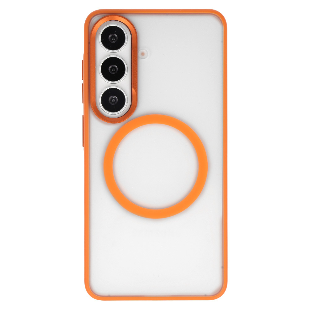 Levně Kryt Liavec Soft Metal Frame pro Samsung Galaxy S26 oranžový