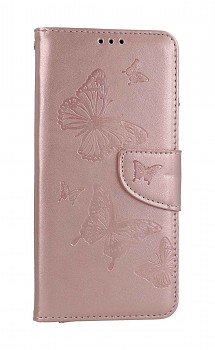 Knížkové pouzdro na Samsung A14 Butterfly růžové světlé