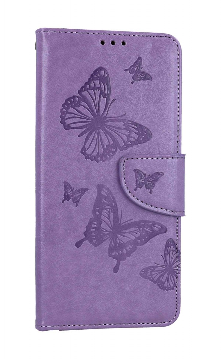Knížkové pouzdro na Samsung A14 Butterfly fialové