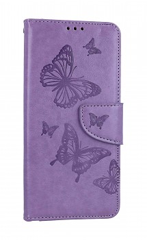 Knížkové pouzdro na Samsung A14 Butterfly fialové