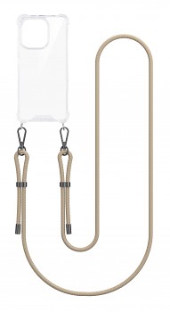 Zadní kryt Armor na Xiaomi Redmi Note 13 s béžovou šňůrkou průhledný