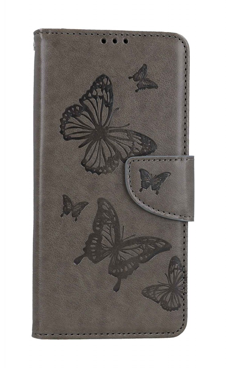 Levně Pouzdro TopQ Xiaomi Redmi Note 12 knížkové Butterfly šedé 112026 (kryt neboli obal Xiaomi Redmi Note 12)