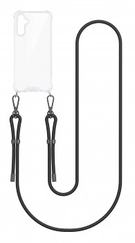 Zadní kryt Armor na Samsung A14 s černou šňůrkou průhledný