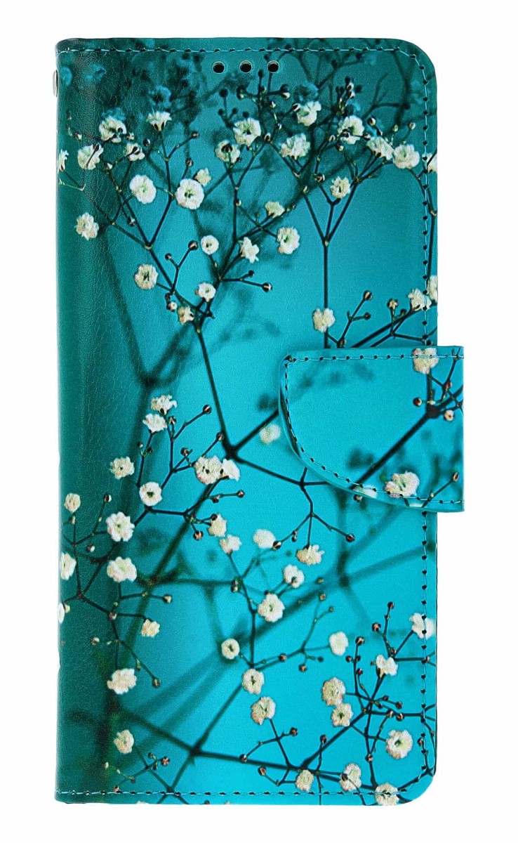 Knížkové pouzdro na Xiaomi Redmi Note 15 Pro 5G Modré s květy