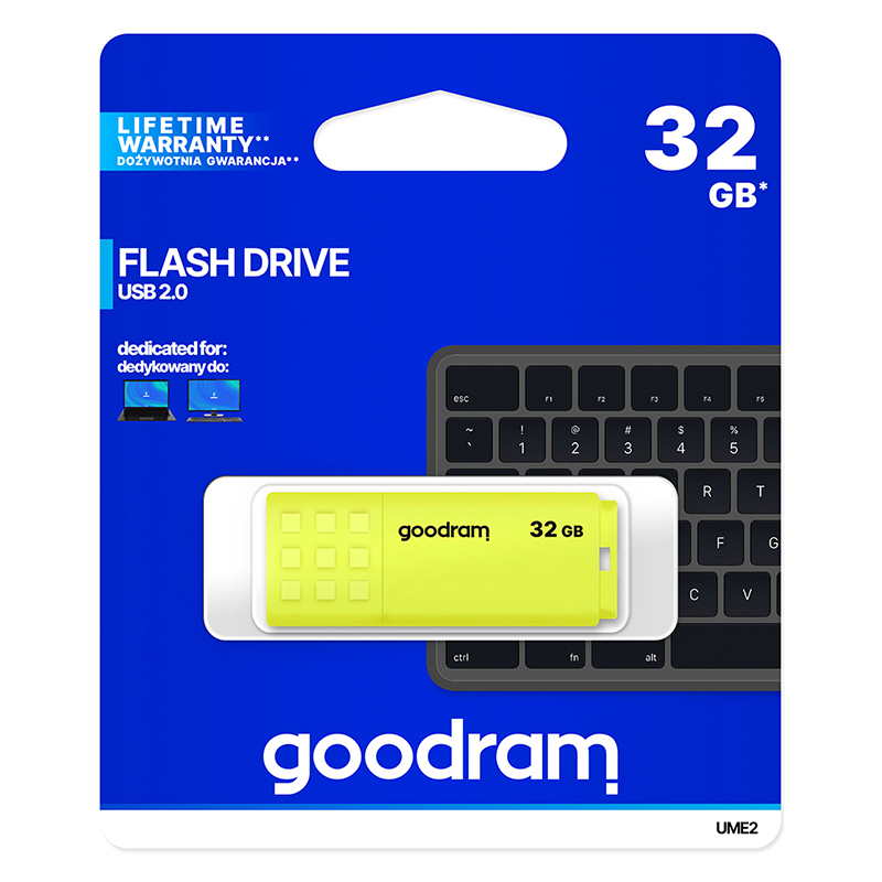 Levně Flash disk GOODRAM UME2 32GB USB 2.0 žlutý