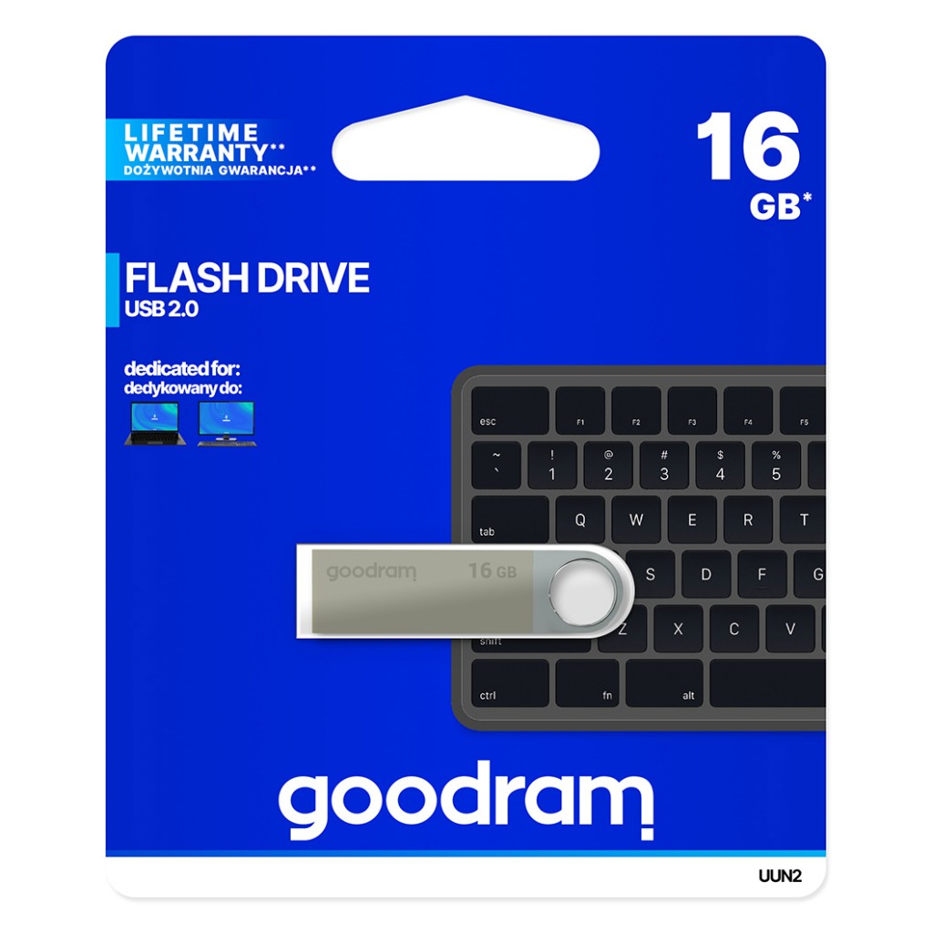 Levně Flash disk GOODRAM UUN2 16GB USB 2.0 stříbrný