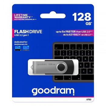 Flash disk GOODRAM UTS3 128GB černo-stříbrný