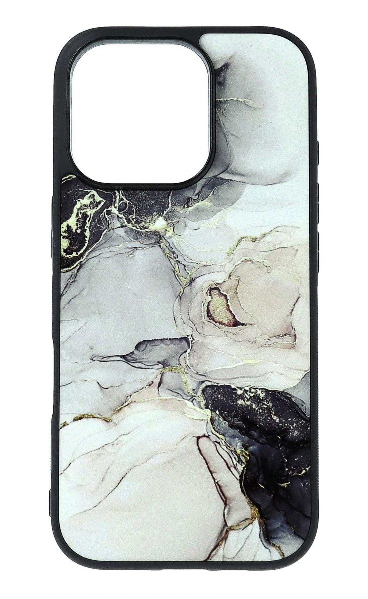 Levně Kryt TopQ Marble iPhone 16 Pro pevný Smoky Cream 132166 (pouzdro neboli obal na mobil iPhone 16 Pro)