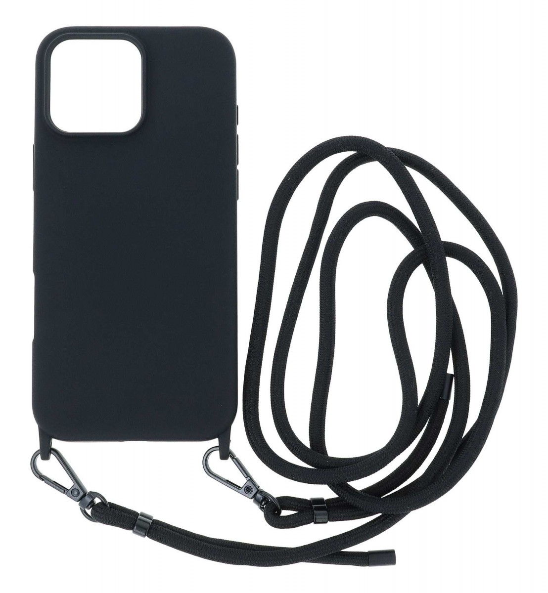 Levně Kryt TopQ Simple iPhone 16 Pro Max černý se šňůrkou 132250 (pouzdro neboli obal na mobil iPhone 16 Pro Max)