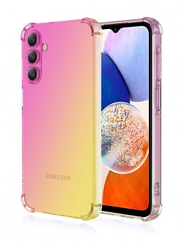 Zadní kryt na Samsung A16 Shock duhový růžovo-žlutý