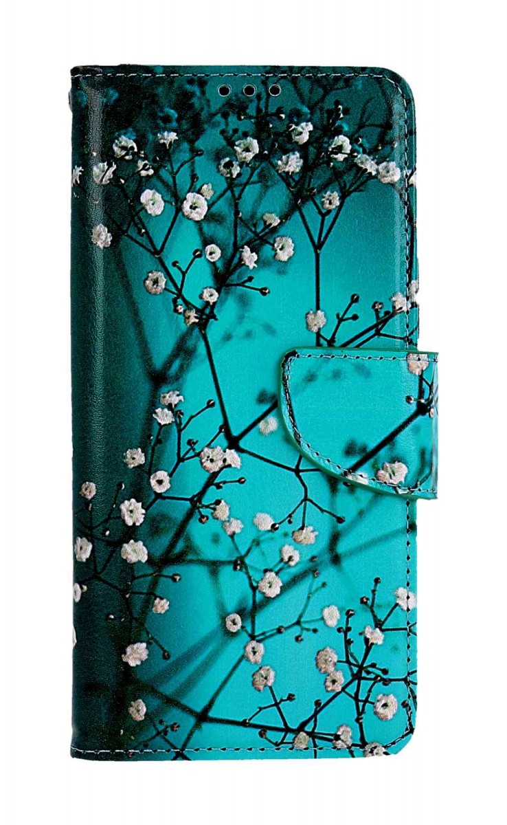 Knížkové pouzdro na Xiaomi Redmi 14C Modré s květy