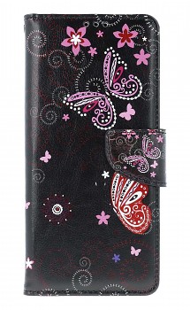 Knížkové pouzdro Design na Xiaomi Redmi 14C Fialoví motýlci černý