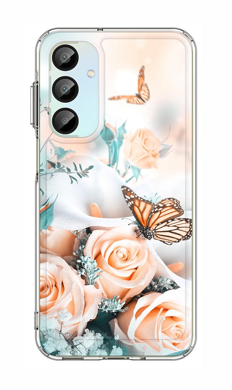 Zadní pevný kryt Image na Samsung A16 Růže s motýlem