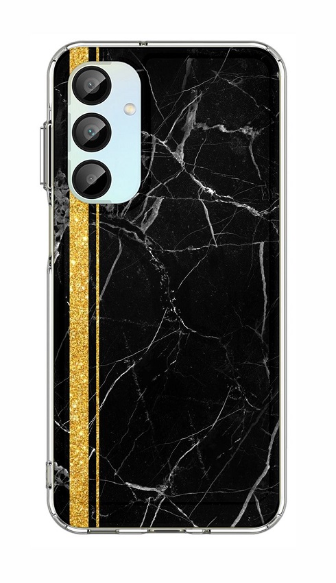 Zadní pevný kryt STYLE na Samsung A16 Mramor černo-zlatý