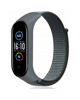 Nylonový řemínek TopQ pro Xiaomi Mi Band 5-6-7 šedý 