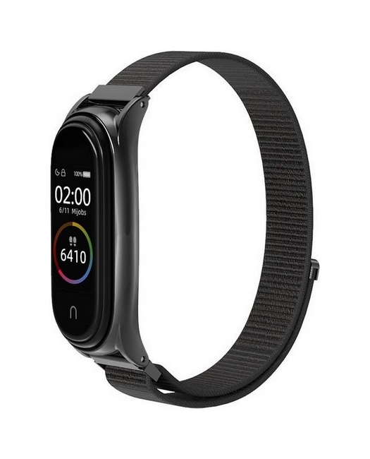Nylonový řemínek TopQ pro Xiaomi Mi Band 5-6-7 černý